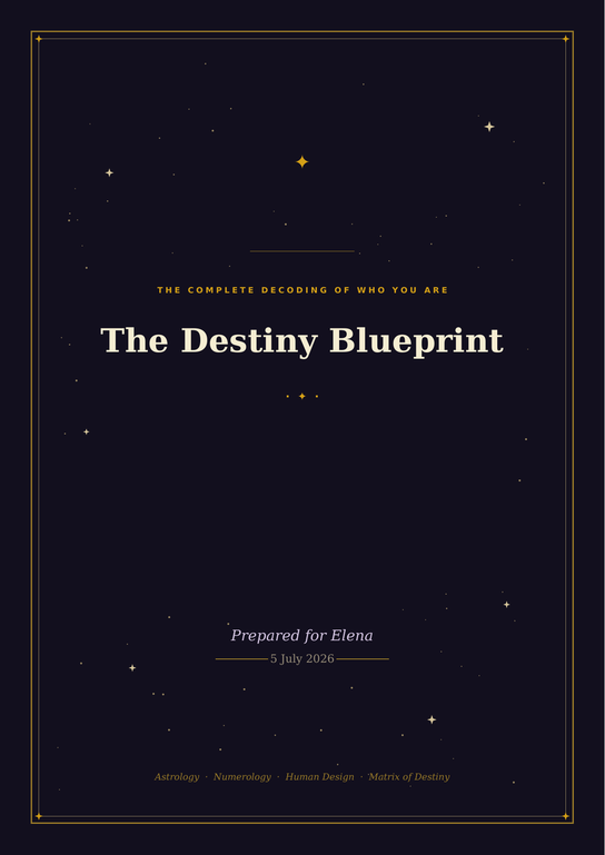 The Destiny Blueprint: your book's cover